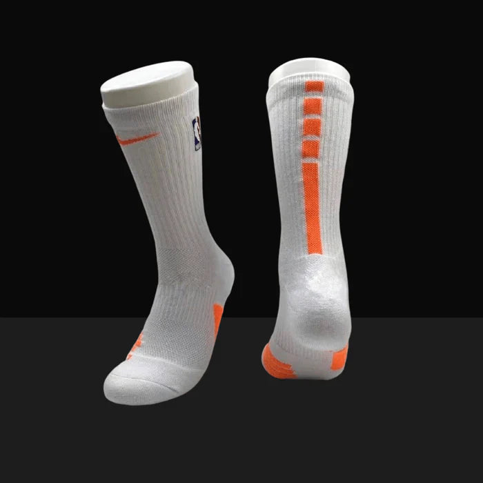 NBA Elite Crew Socks - White/Orange