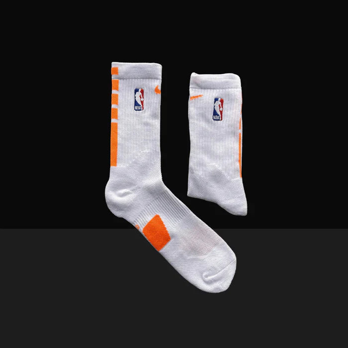 NBA Elite Crew Socks - White/Orange