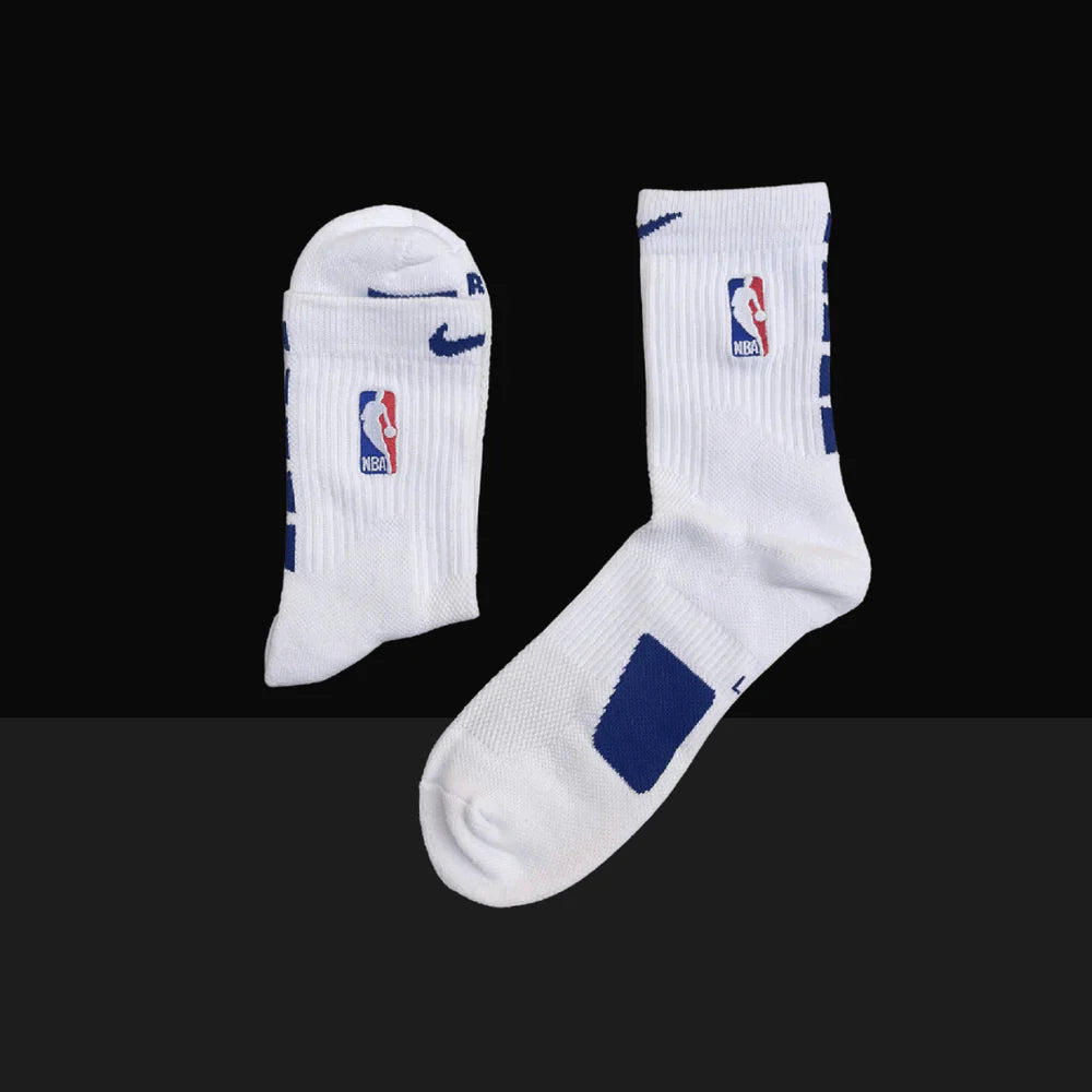 Nike NBA Elite Mid-Length Socks - White/Navy