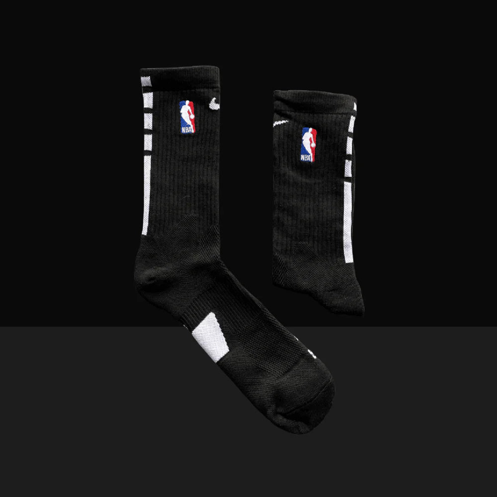 NBA Elite Crew Socks - Black/White