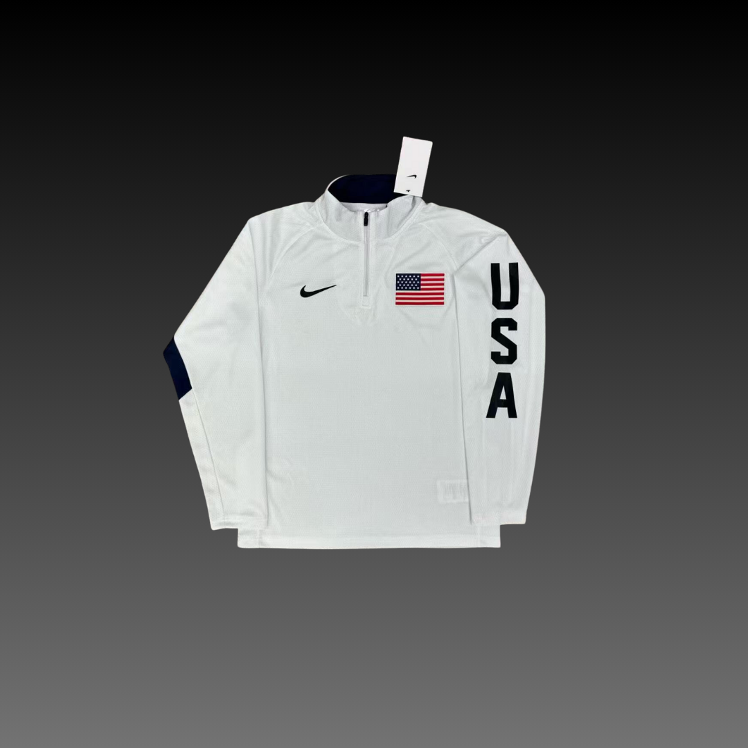 Team USA Quarter-Zip Jacket White