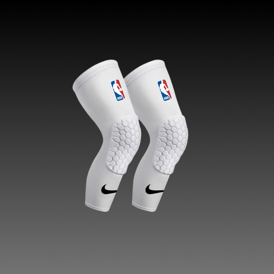 NBA Pro Padded White Compression Knee Sleeve