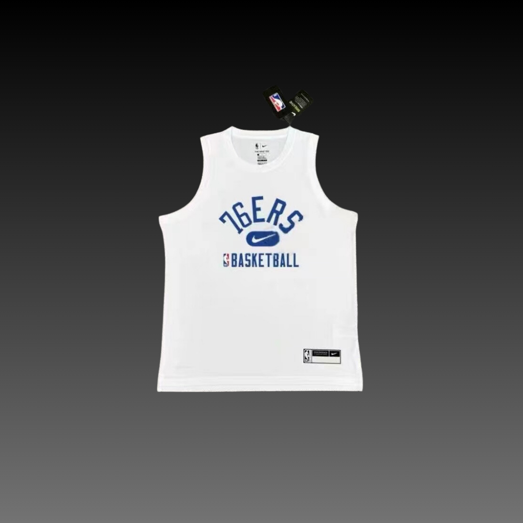 Philadelphia 76ers White Warm-Up Tank Top