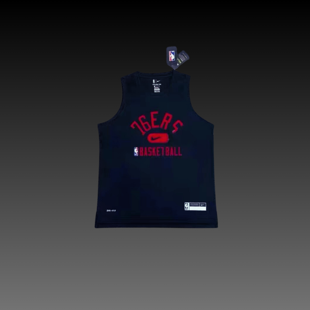 Philadelphia 76ers Black Warm-Up Tank Top