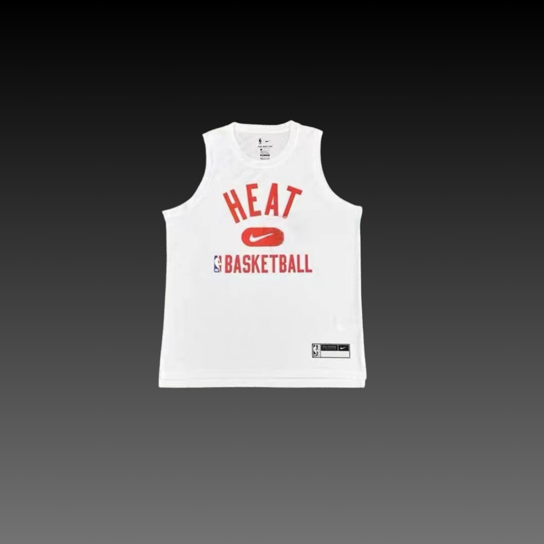 Miami Heat White Warm-Up Tank Top