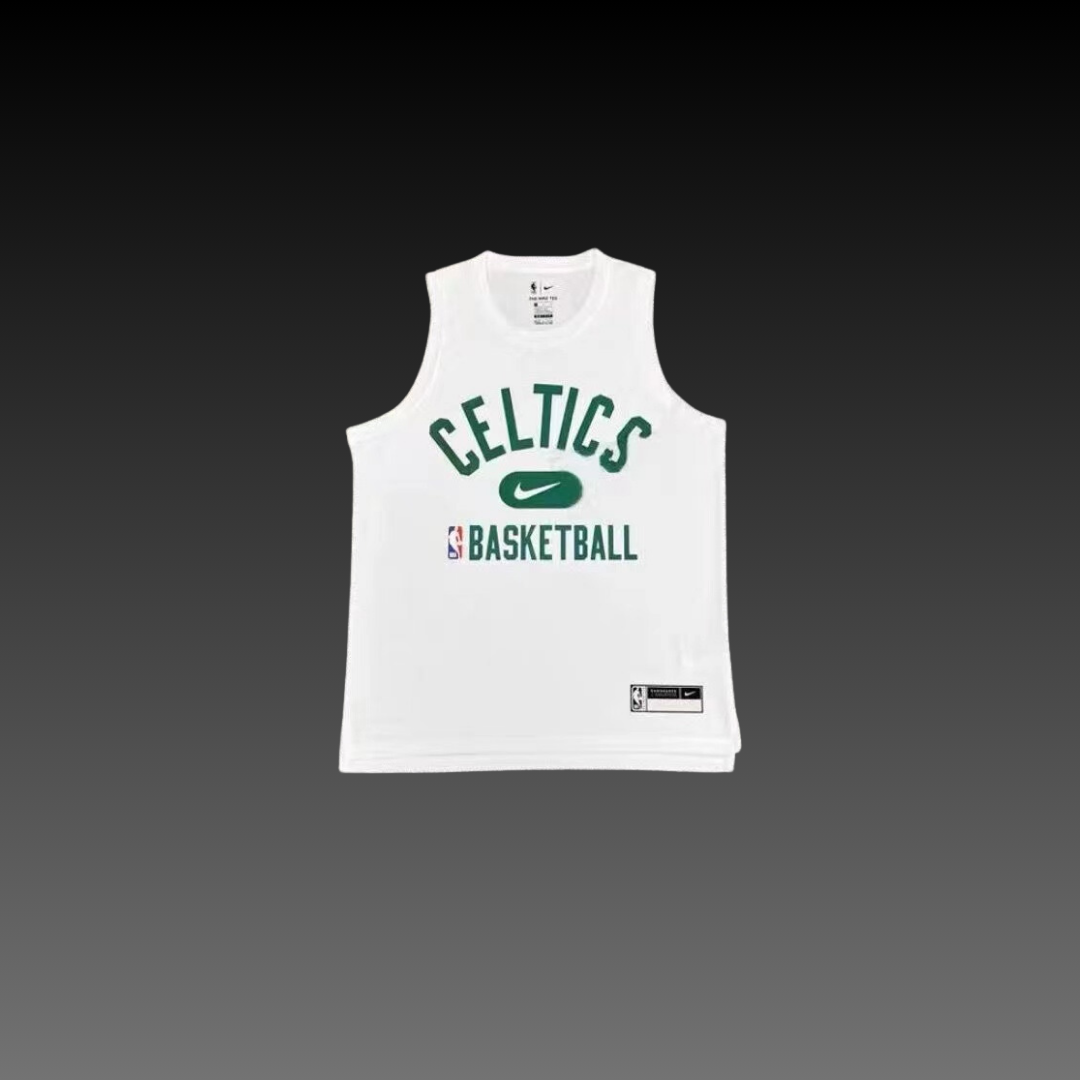 Boston Celtics White Warm-Up Tank Top