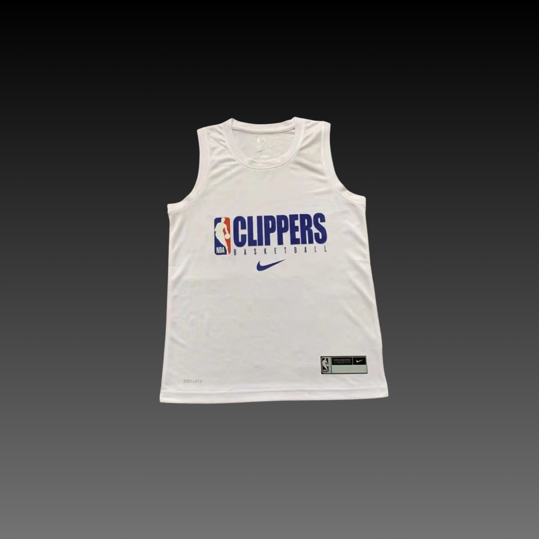 Los Angeles Clippers White Warm-Up Tank Top