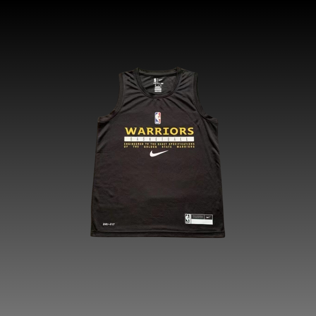 Golden State Warriors Black Warm-Up Tank Top