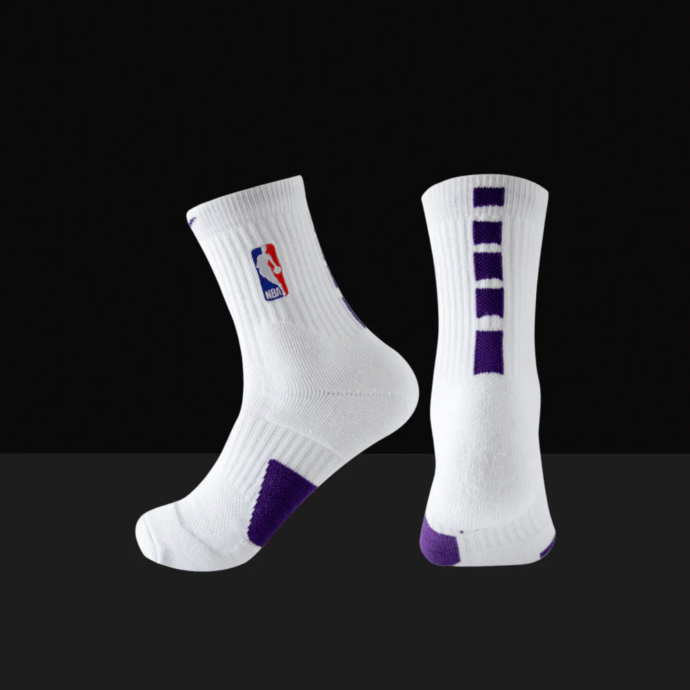 Nike NBA Elite Mid-Length Socks - White/Purple