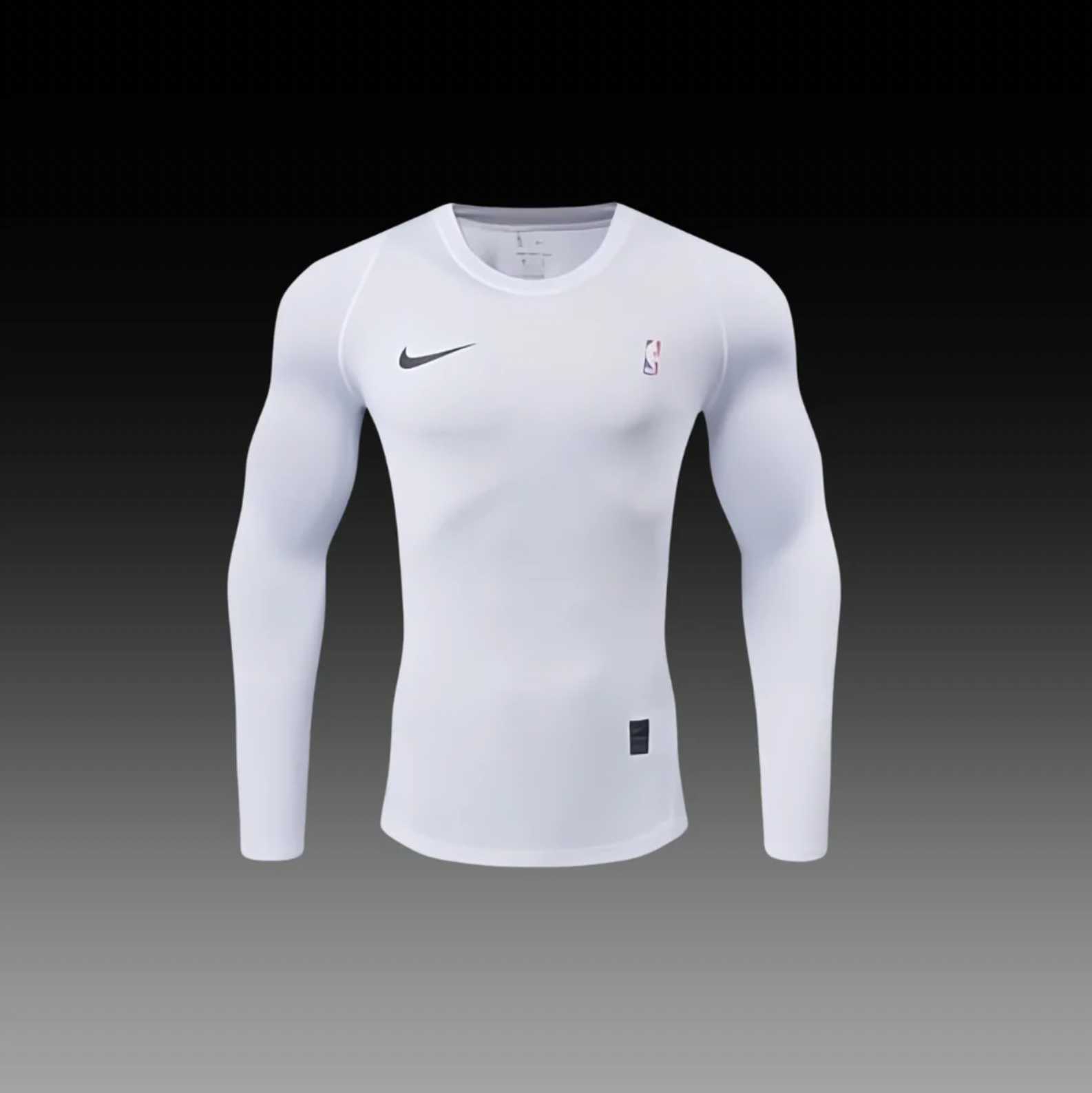 NBA Elite Pro White Compression Long Sleeve