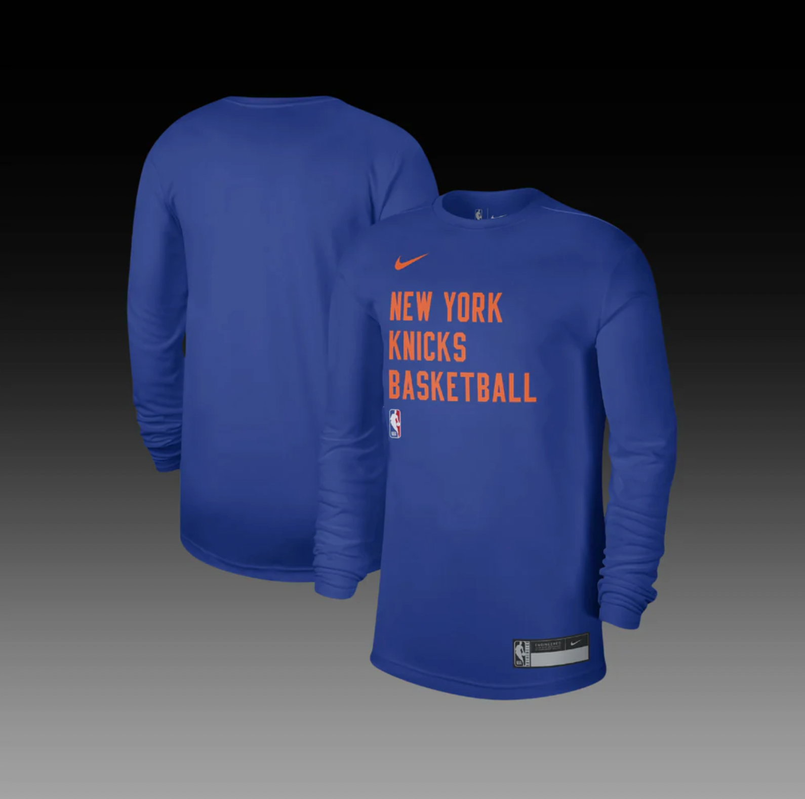 New York Knicks On-Court Practice Performance Long Sleeve T-Shirt