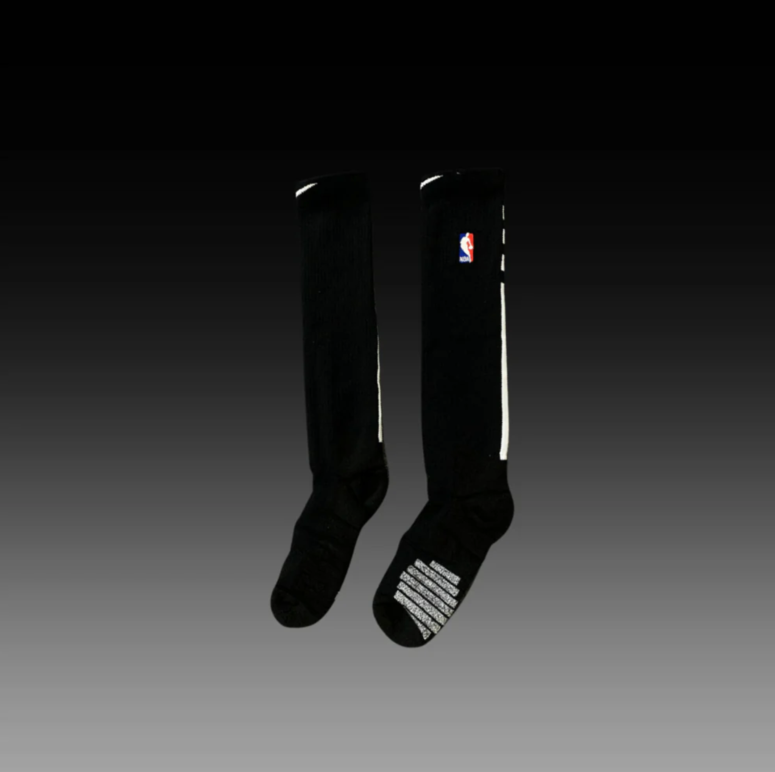 NBA Elite Knee High Crew Socks - Black/White