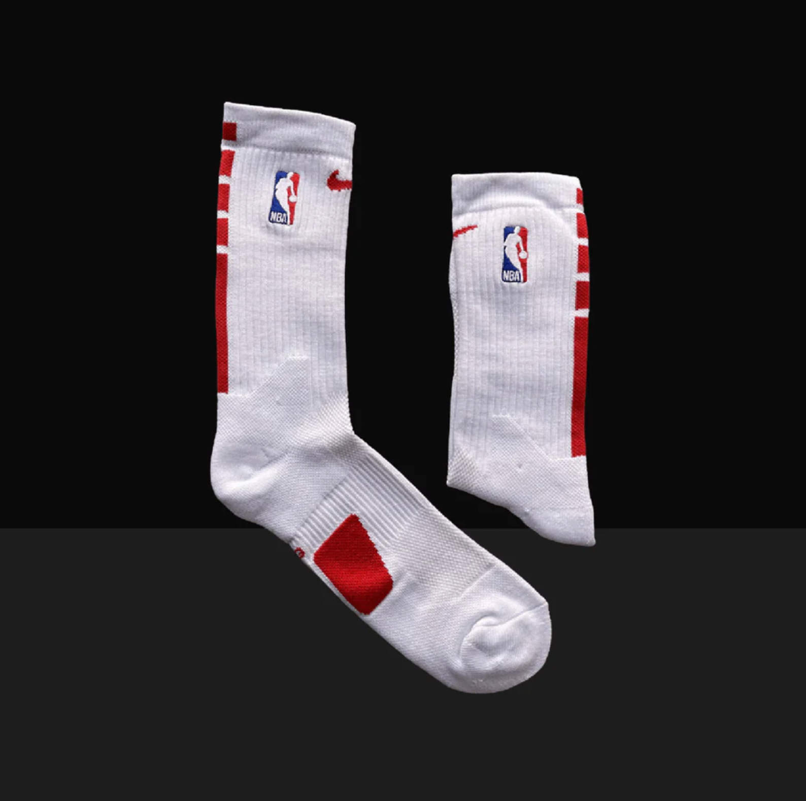 NBA Elite Crew Socks - White/Red