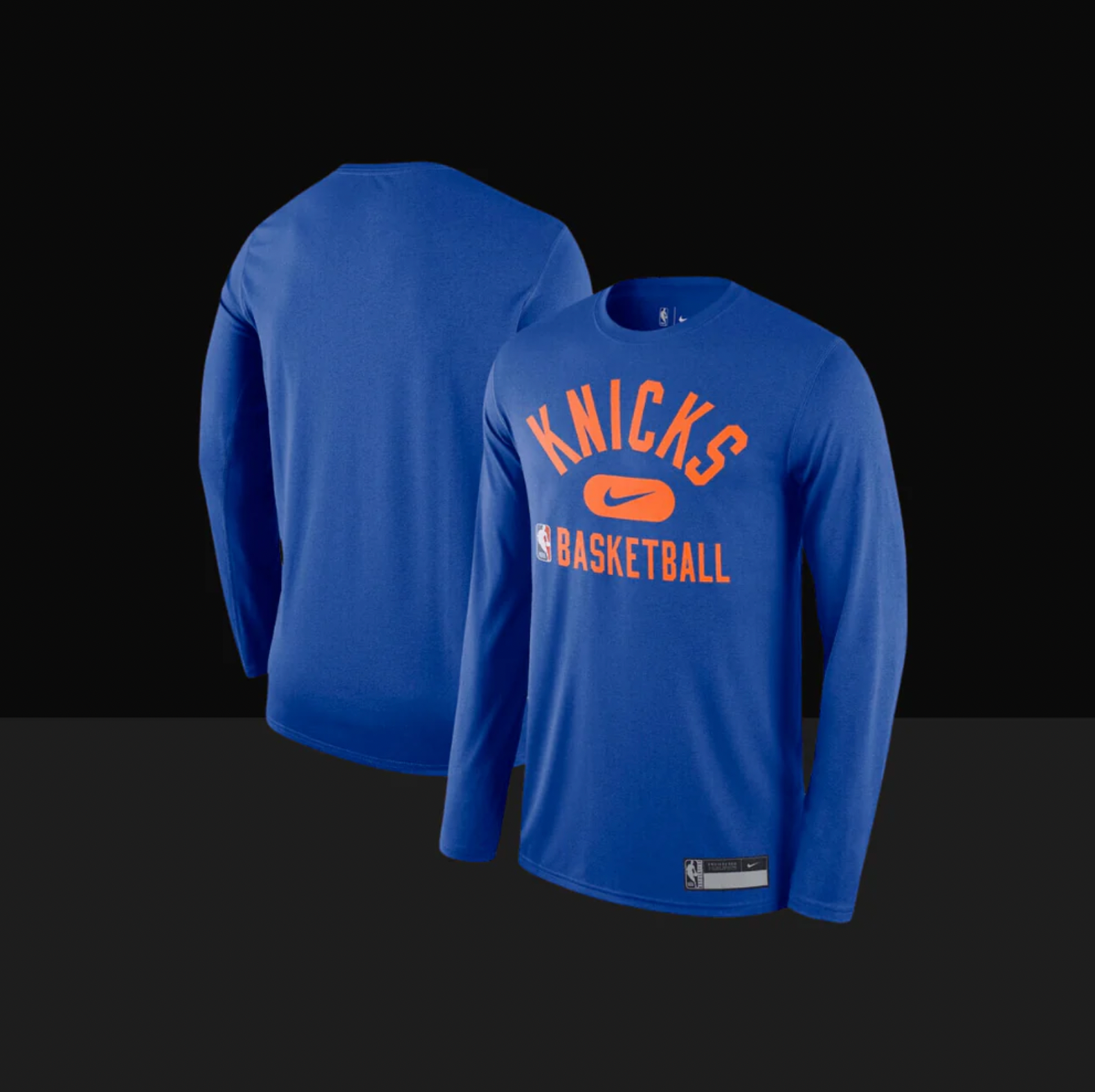 New York Knicks On-Court Practice Performance Long Sleeve T-Shirt