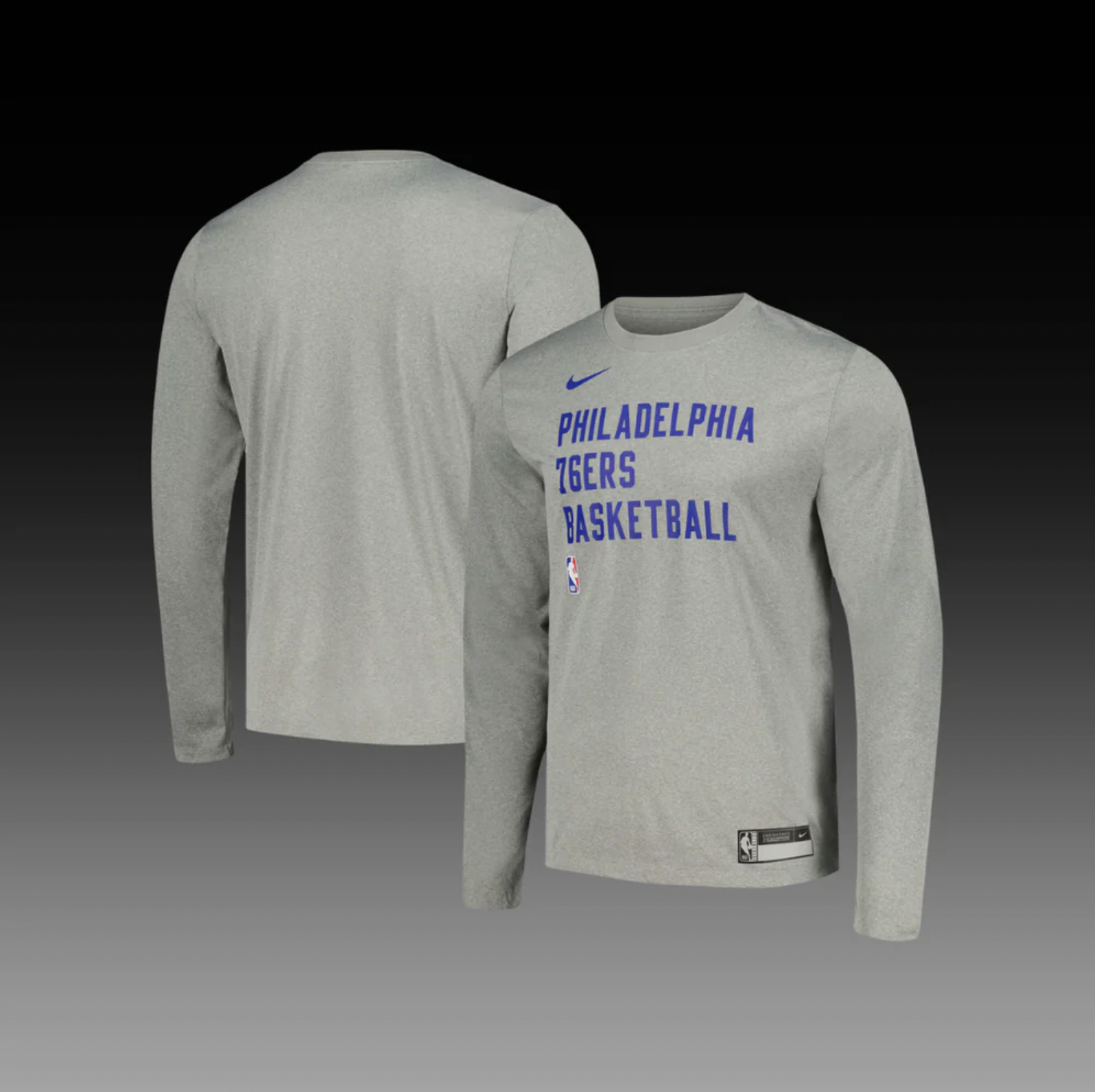 Philadelphia 76ers On-Court Practice Performance Long Sleeve T-Shirt