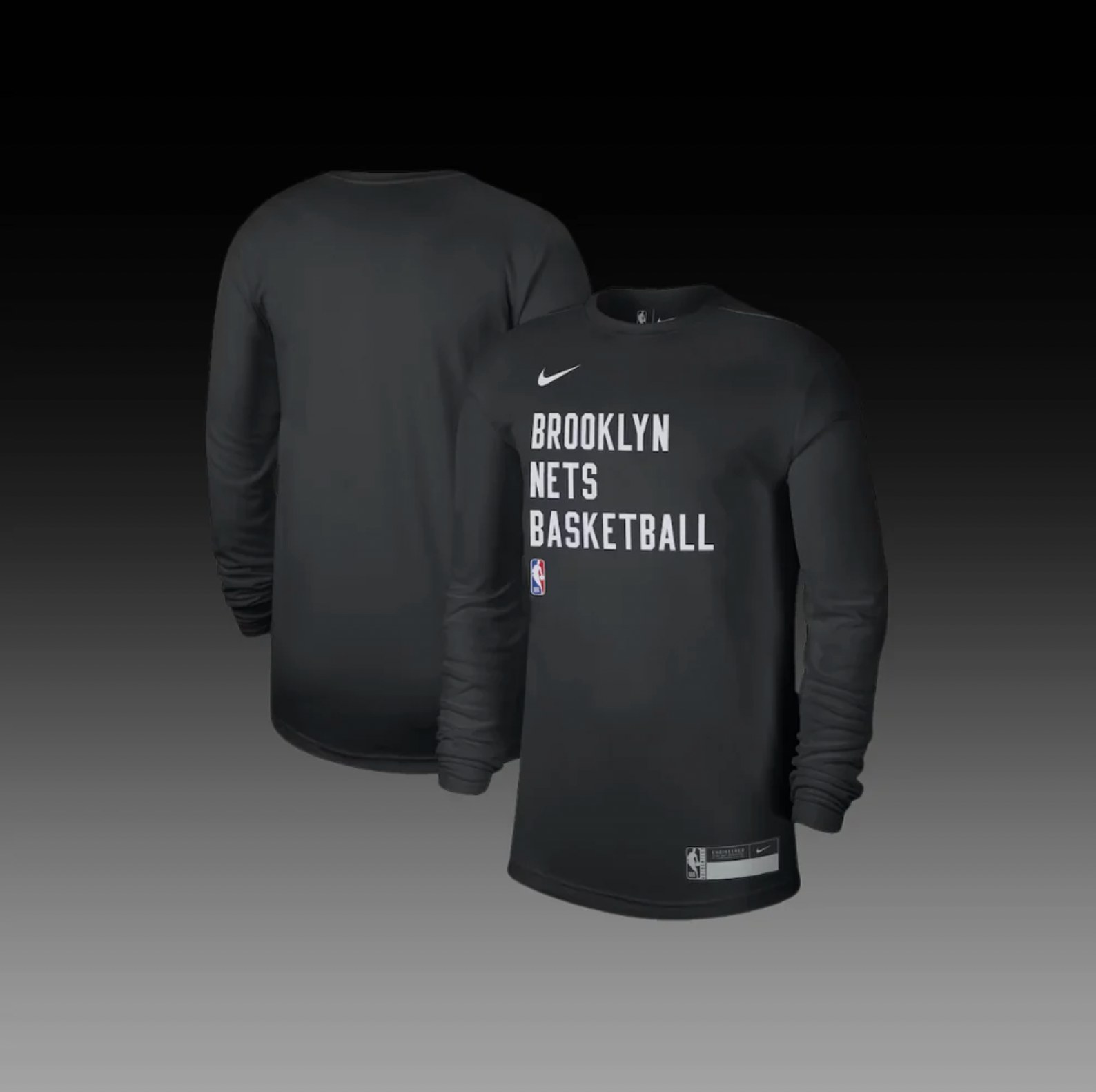 Brooklyn Nets On-Court Practice Performance Long Sleeve T-Shirt