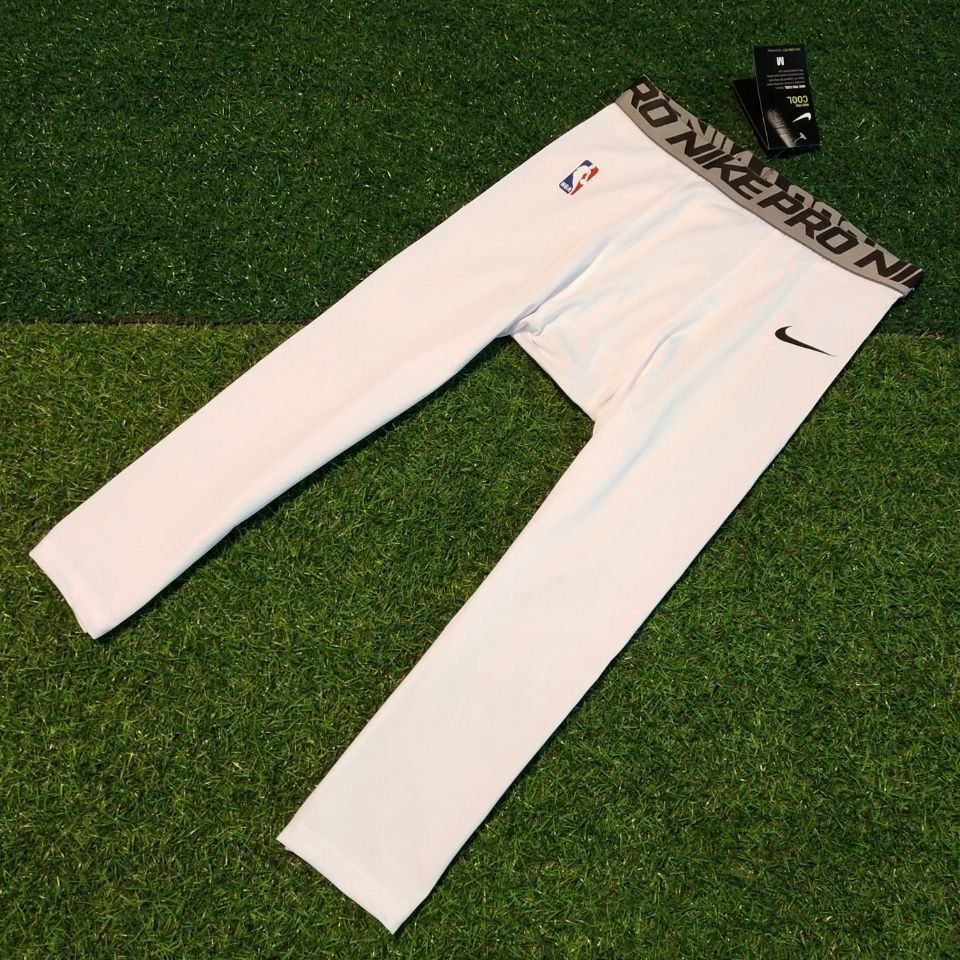 NBA Elite Pro White Compression Tights