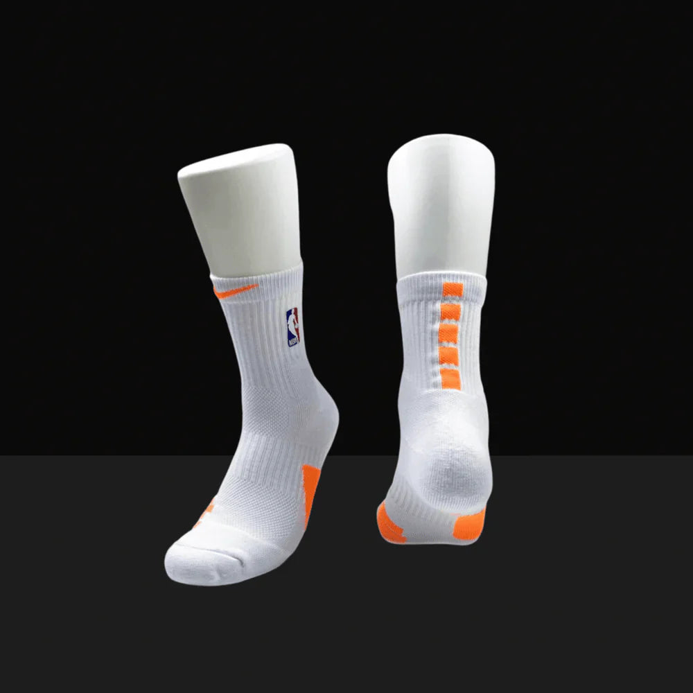 Nike NBA Elite Mid-Length Socks - White/Orange