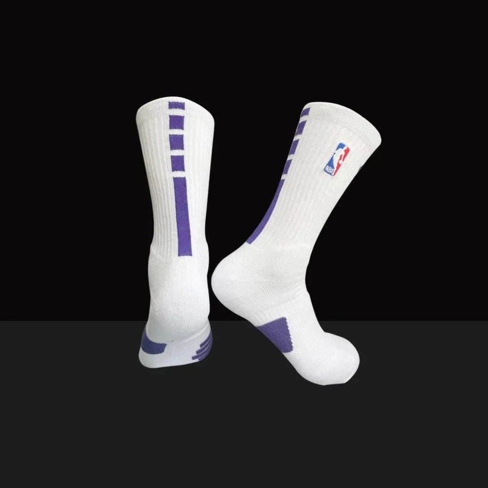 NBA Elite Crew Socks - White/Purple