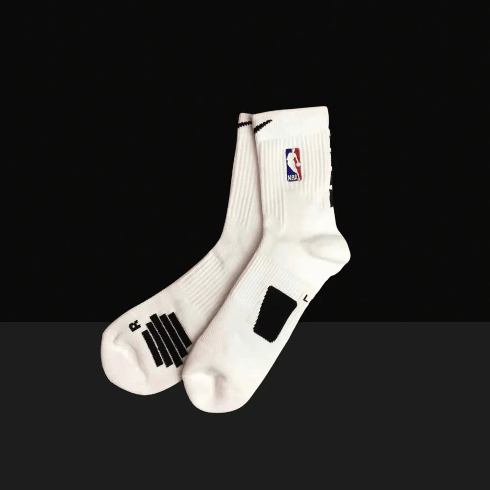 Nike NBA Elite Mid-Length Socks - White/Black