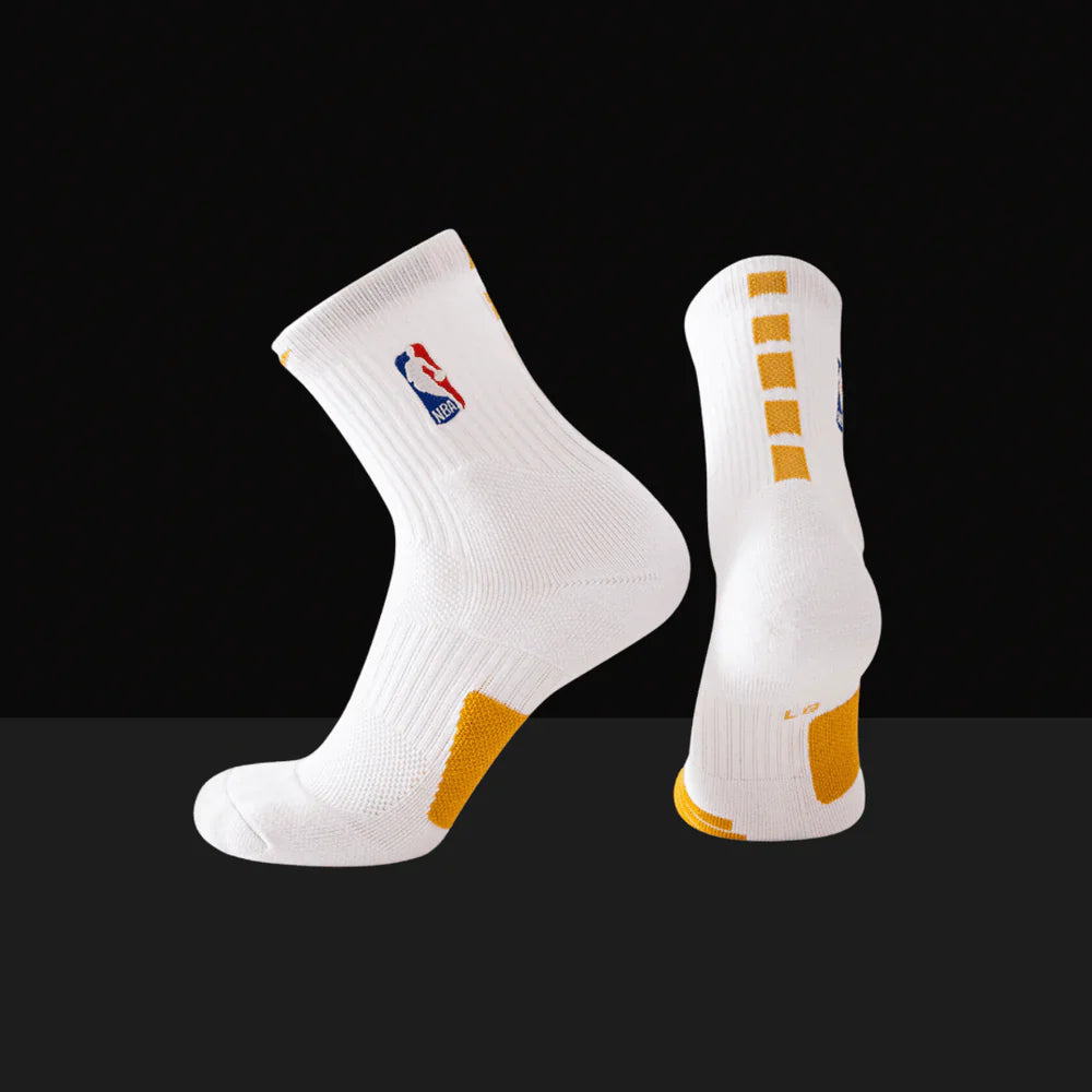 Nike NBA Elite Mid-Length Socks - White/Yellow